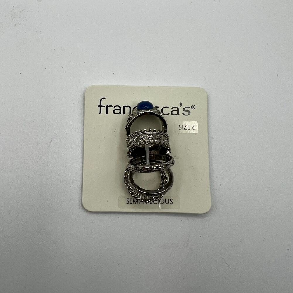 Francesca's NWT Silver Toned Semiprecious Ring Set Size 6